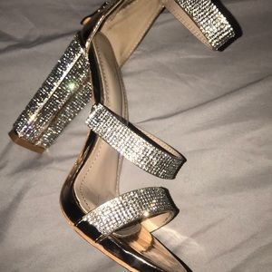 Size 6.5 silver heels